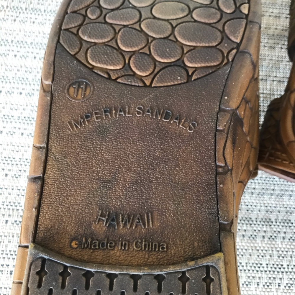 Imperial Sandals Hawaii Rubber Sandals Brown Size 9 - Picture 7 of 7